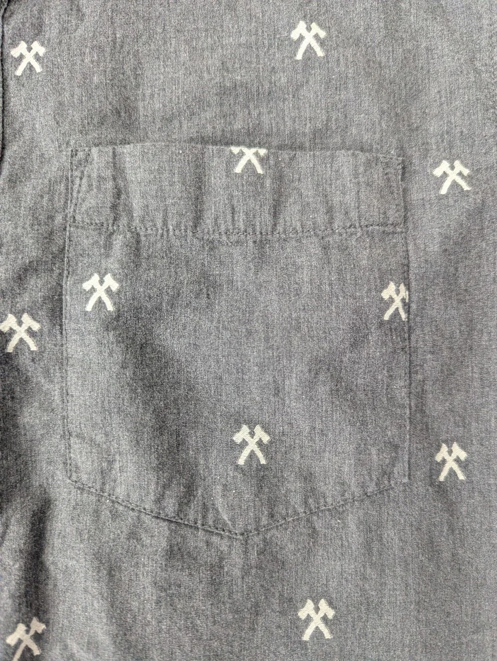 The North Face Axe Pattern Charcoal Short-Sleeve Button-Up Shirt